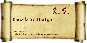 Kaszás Ibolya névjegykártya